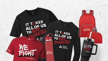 ADA merchandise including shirts and other products